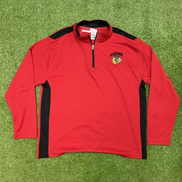 CHICAGO BLACKHAWKS 1/4 ZIP PULLOVER LIGHTWEIGHT JACKET XL - Picture 1 of 4